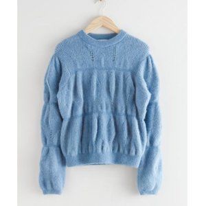 Relaxed Fuzzy Bubble Knit Sweater